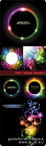 Color rainbow elements Vector