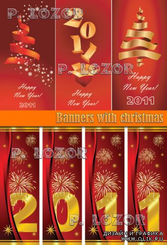 Banners with christmas