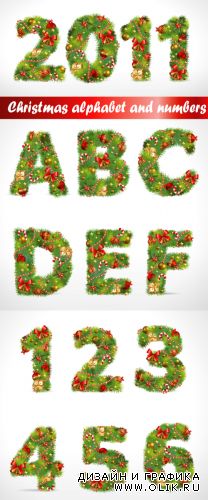 Christmas tree alphabet and numbers