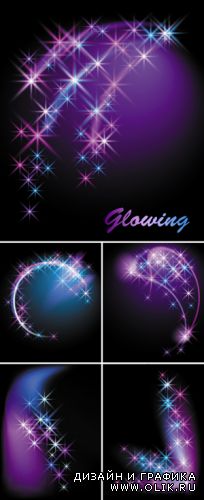 Glowing Stars Backgrounds Vector