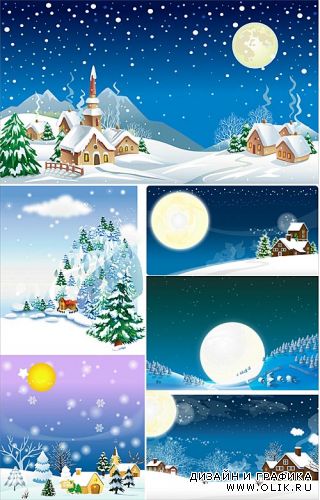 Winter landscape vectors