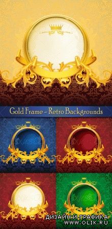 Retro Backgrounds with Gold Frame