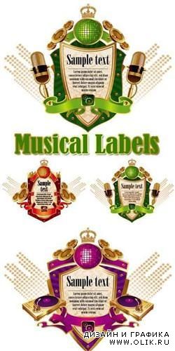 Music Labels Vector