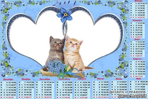 Календарь 2011-Два котёнка