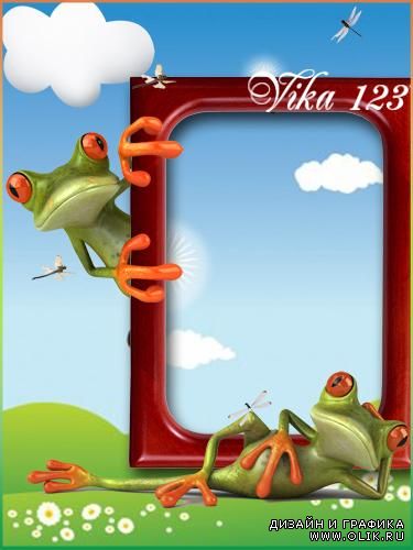 Рамка для фотошоп-- Happy frogs