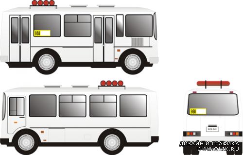 Автобус ПАЗ в векторе (в натуральную величину)