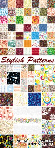 Stylish Seamless Patterns Vector