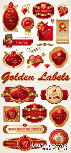 Golden Framed Labels Vector