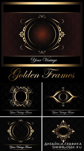 Vintage Golden Frames Vector 2