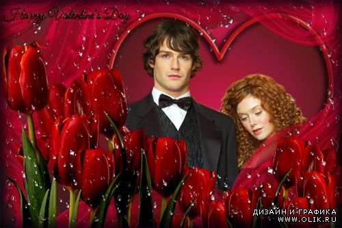 Рамка для День святого Валентина - Черное и красное