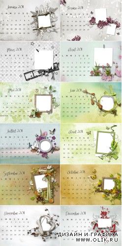Календари с фоторамкой на 2011 год - 12 месяцев
