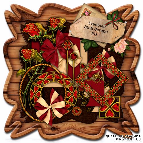 Scrap Kit: Gold and Red