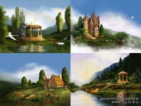  Beautiful houses and gazebos Backgrounds