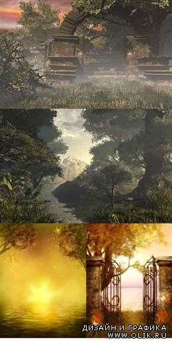 Collection of beautiful nature backgrounds
