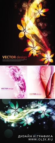 Abstract Floral Backgrounds Vector