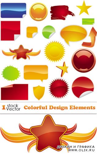 Colorful Design Elements Vector