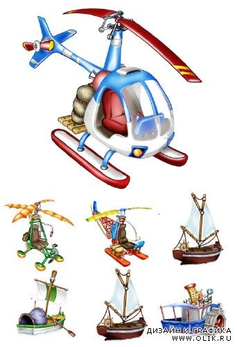 PNG Клипарт - Корабли и вертолеты