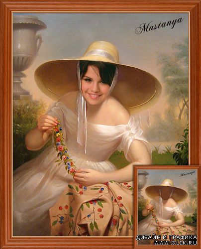 Шаблон для монтажа "Портрет девушки в шляпке"