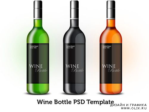 PSD Template - Wine Bottle