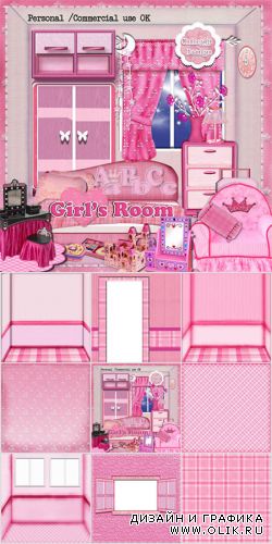 Скрап-набор - Комната для девочки / Girl's room