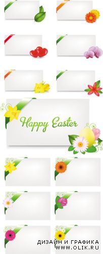 Blank Easter Gift Cards Vector