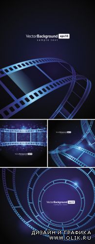Filmstrip Blue Backgrounds Vector