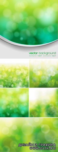 Green Nature Bokeh Backgrounds Vector