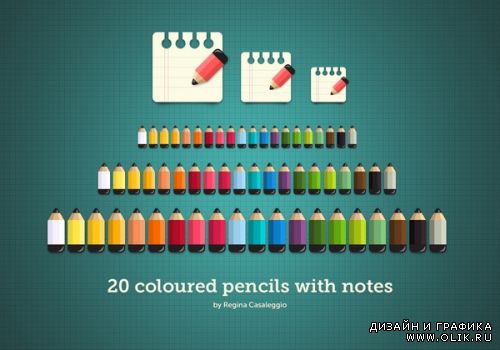 Coloured Pencils with Notes