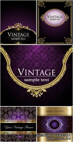 Vintage Violet Vector Backgrounds