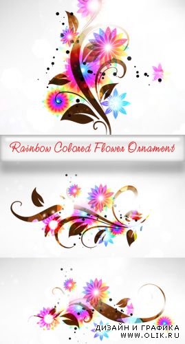 Rainbow Colored Flower Ornament