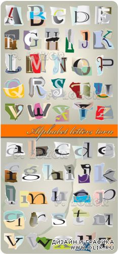 Alphabet letters torn