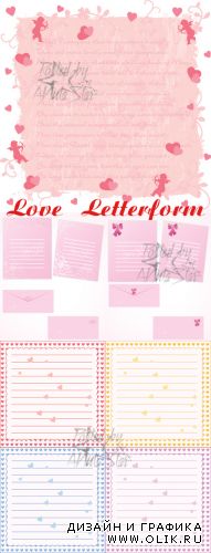 Бланки для любовных писем в векторе Love Letterform Vector 