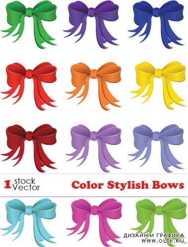 Color Stylish Bows Vector