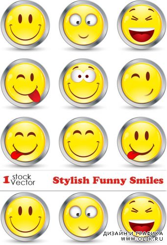 Stylish Funny Smiles Vector
