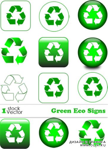 Green Eco Signs Vector