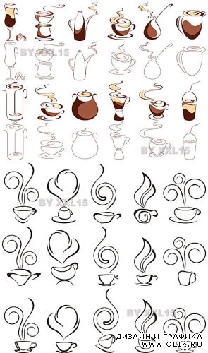 Coffee icons set