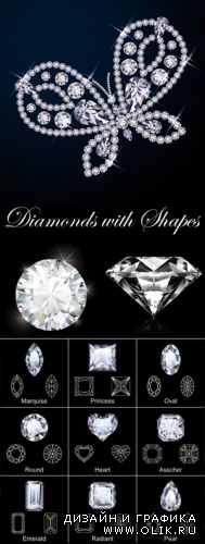 Diamonds with Shapes Vector