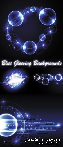 Blue Glowing Backgrounds Vector 2