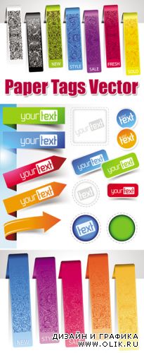 Paper Tags & Bookmarks Vector