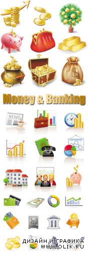 Money & Banking Icons Vector