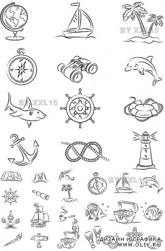 Sketch sea icons