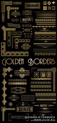 Golden Borders & Design Elements Vector