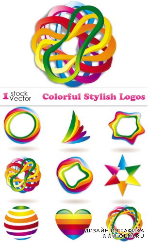 Colorful Stylish Logos Vector