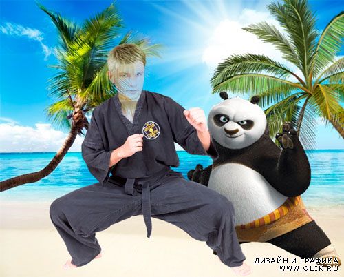 Мужской шаблон для фотошопа-Kungfu Masters