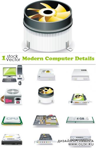 Modern Computer Details Vector