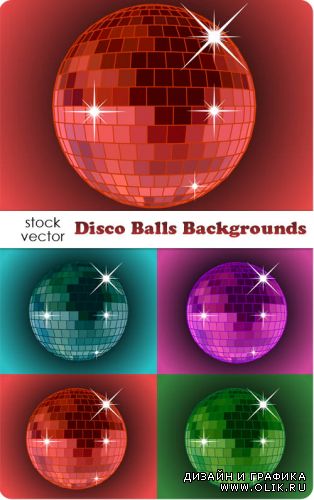 Векторный клипарт - Disco Balls Backgrounds