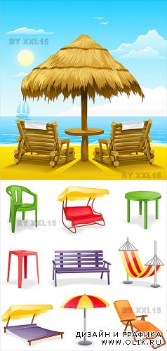 Lounge chairs vector