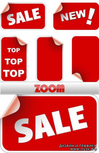 Red Sale Stickers Vector