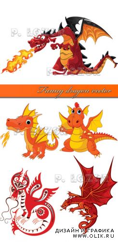 Funny dragon vector