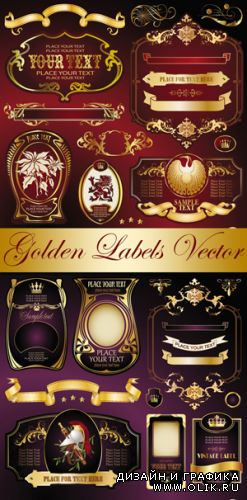 Luxury Golden Labels Vector